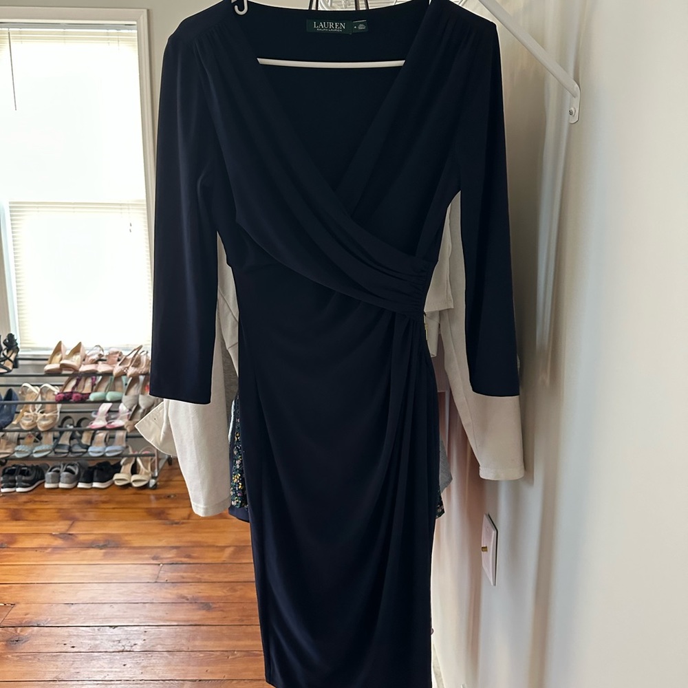 Beautiful Lauren Ralp Lauren navy dress. Make me an offer :)